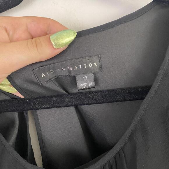 AIDAN MATTOX black lace blouson mini dress - Picture 4 of 6